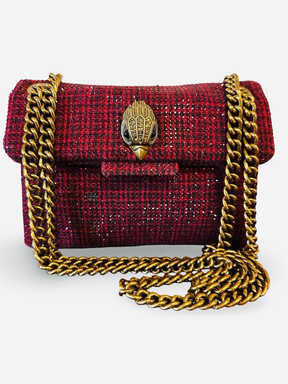 Kurt Geiger London Kensington ♥️ Red Sparkling Tweed Bag Gorgeous